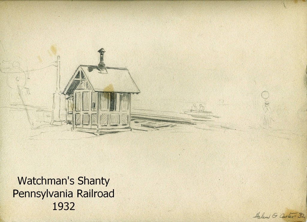 Pennsylvania RR Watchman's Shanty - 1932 - sketched by Helen Carter