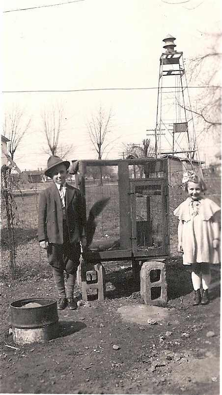 William & Mary Pauline Mathews at the LC fire siren in 1940s 